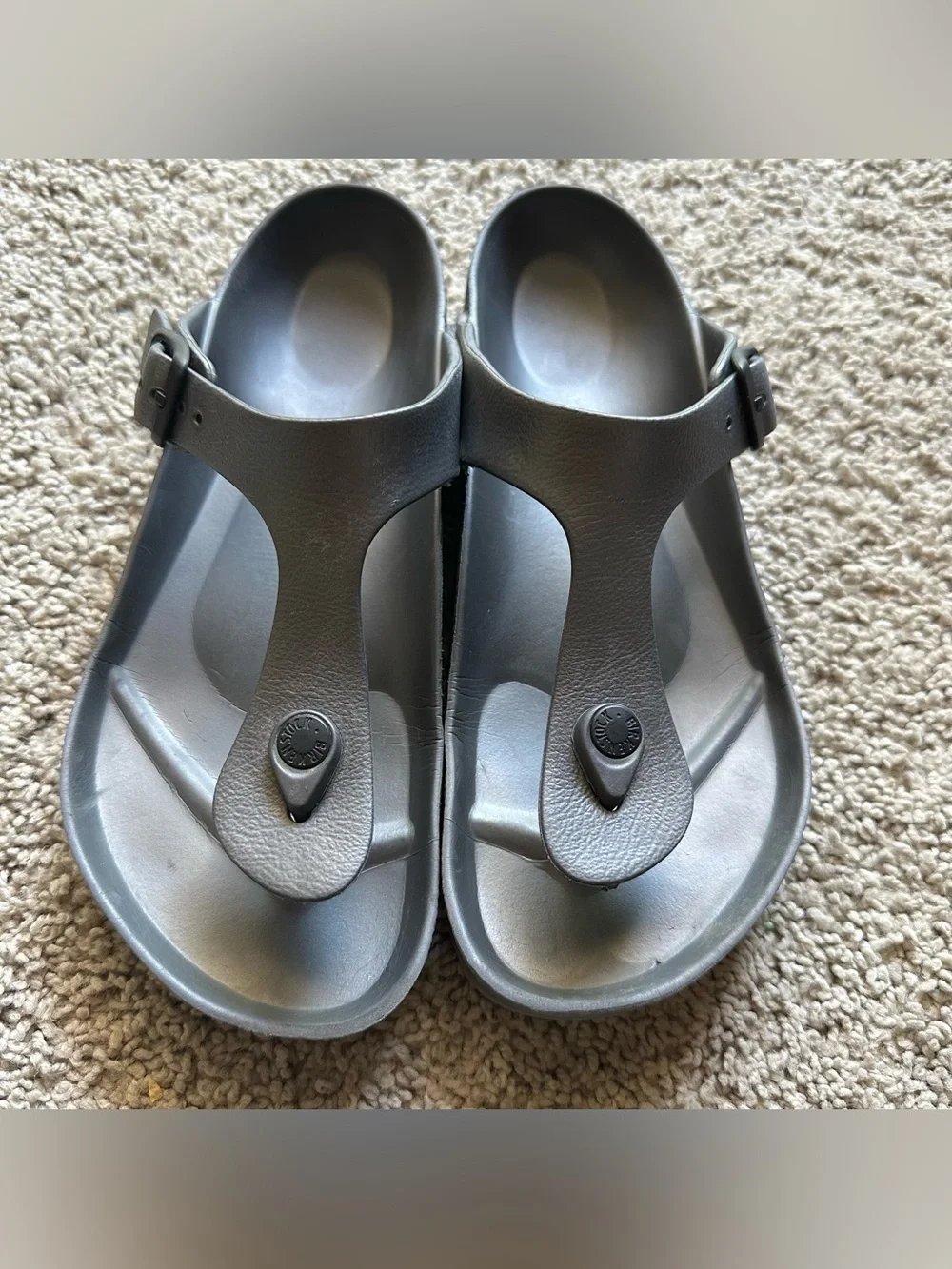 Birkenstock Gray Kids T-Strap Sandals